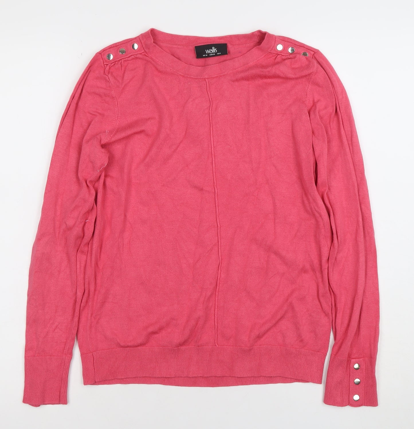 Wallis Women’s Pink Crew Neck Long Sleeve Jumper Size 10