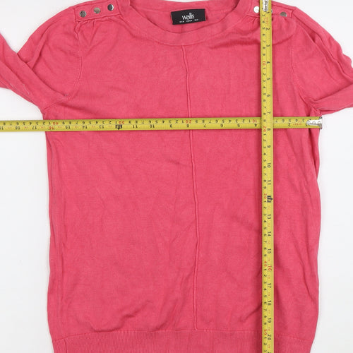 Wallis Women’s Pink Crew Neck Long Sleeve Jumper Size 10