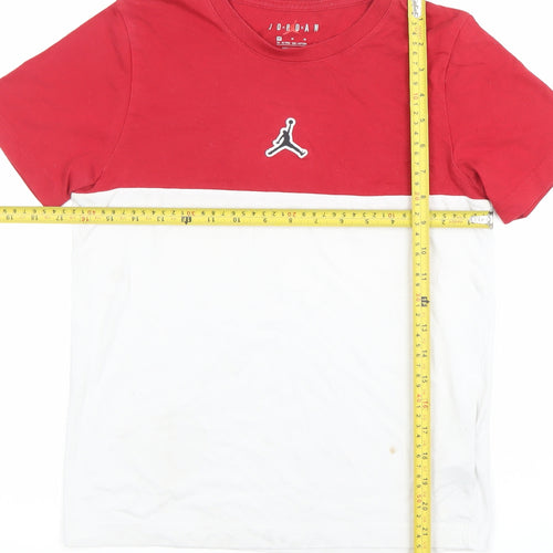 Jordan Boys Red White Colourblock T-Shirt 10-12 Years Sportswear
