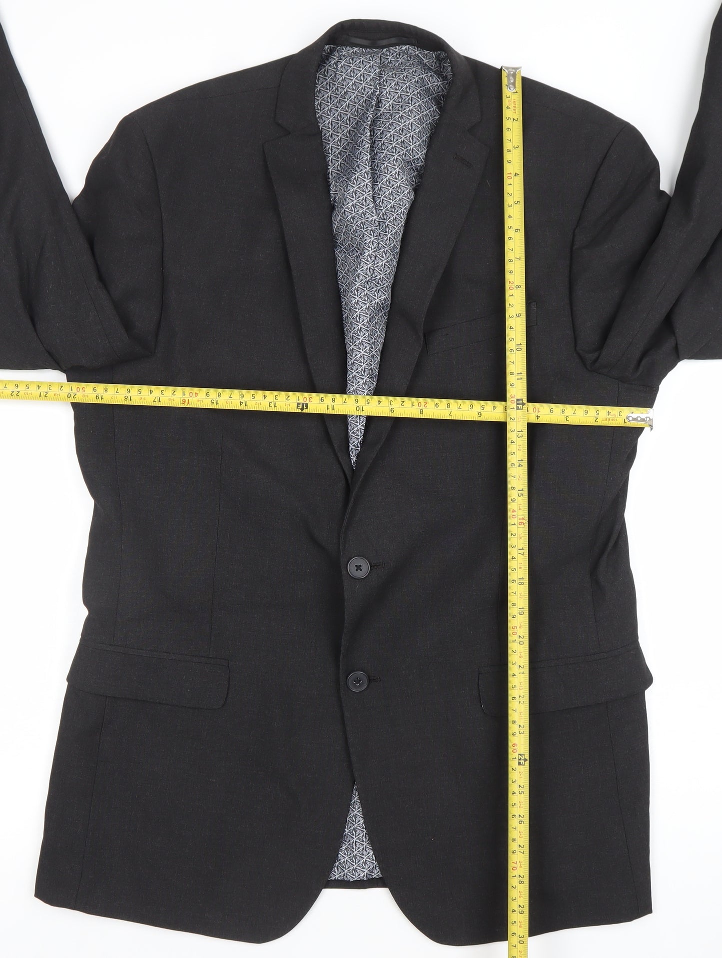 Red Herring Men's Grey 42L Long Fit Blazer Jacket