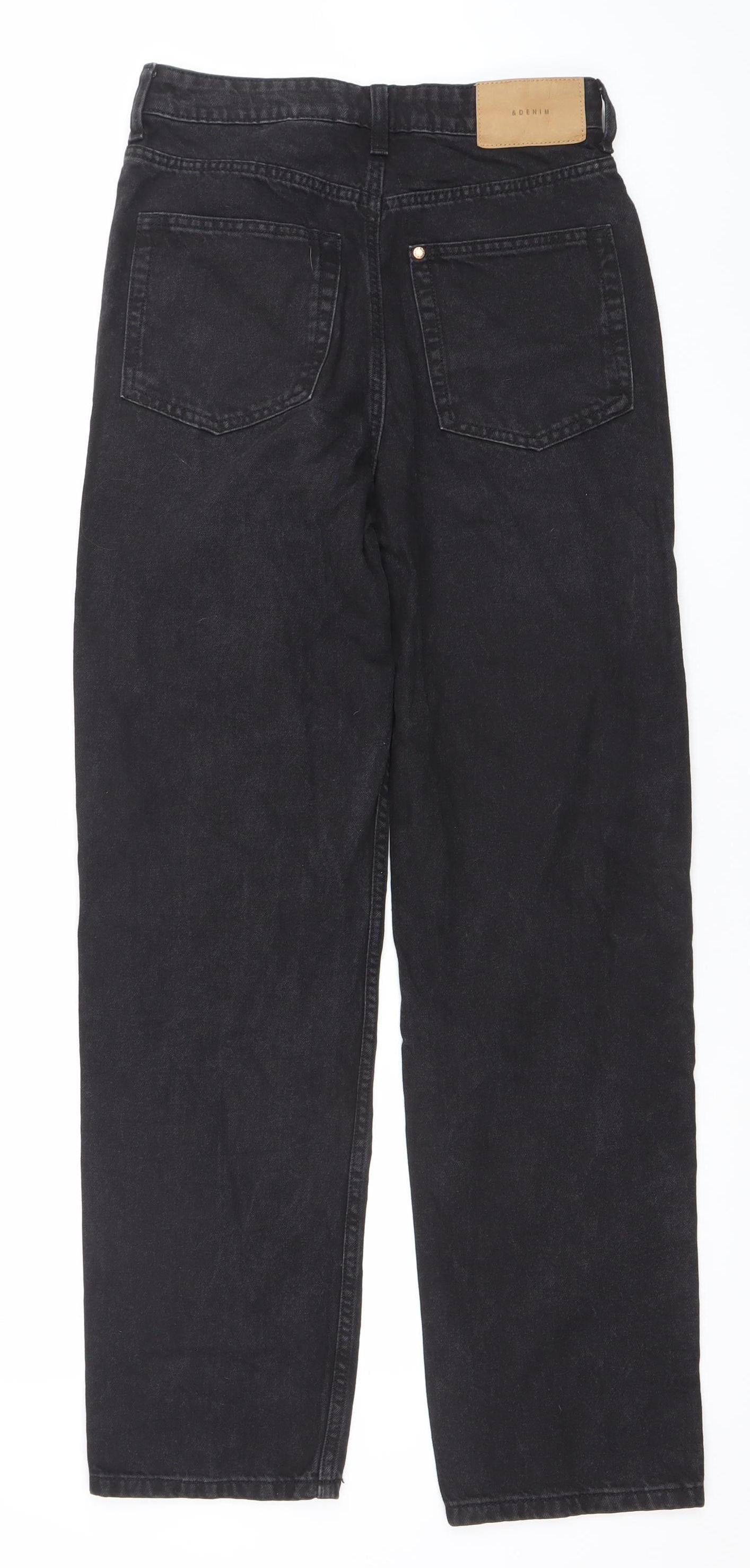 &Denim Womens Black 90s Straight High Waist Jeans Size 8