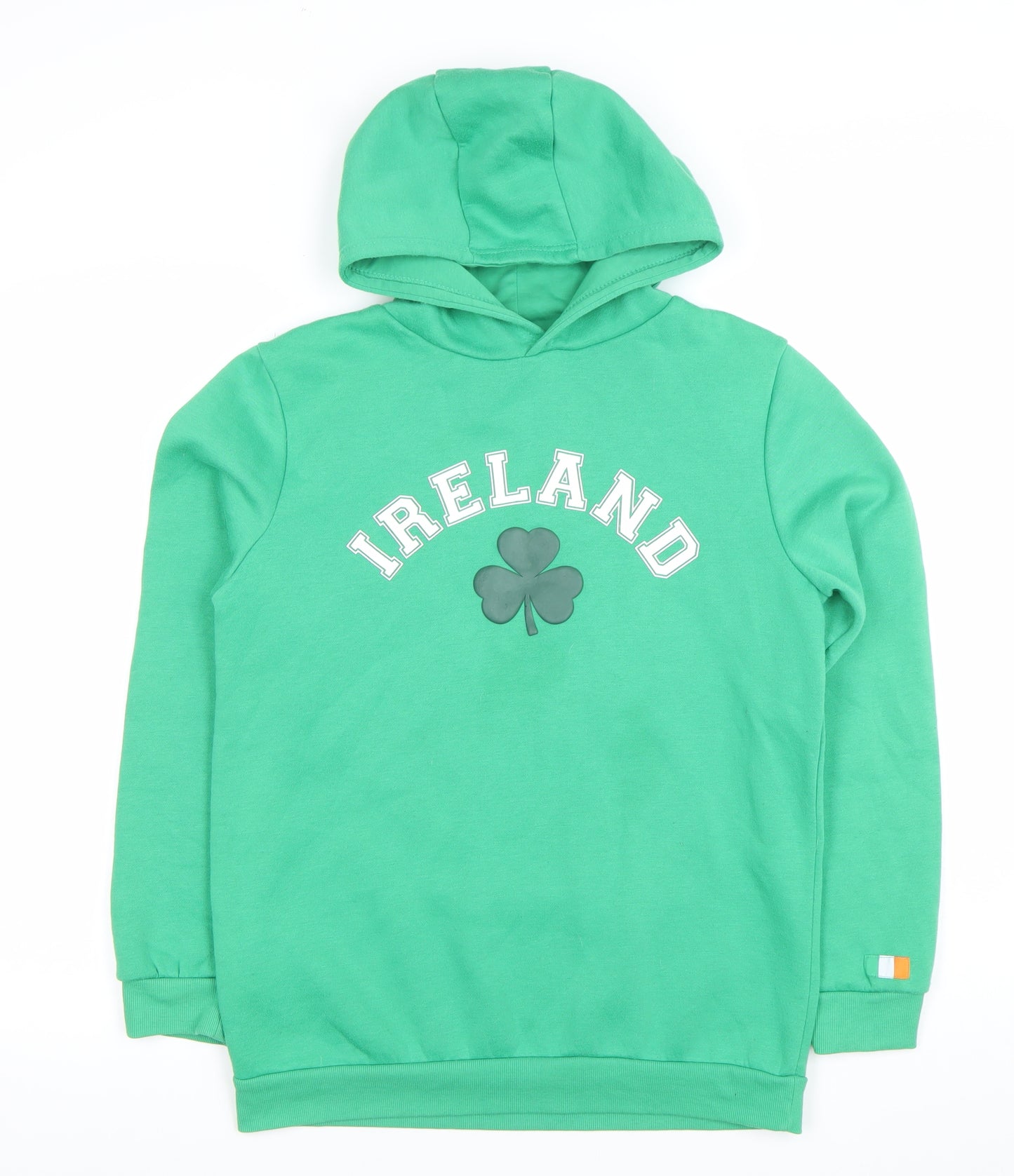Primark Boys Green Ireland Hoodie 13-14 Years Pullover Fleece Sweatshirt