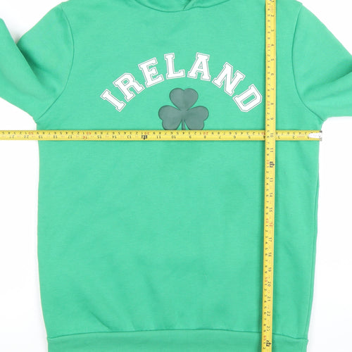 Primark Boys Green Ireland Hoodie 13-14 Years Pullover Fleece Sweatshirt