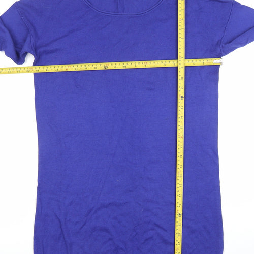 Esmara Women's Blue 3/4 Sleeve Tunic Jumper Size M Scoop Neck Knitwear