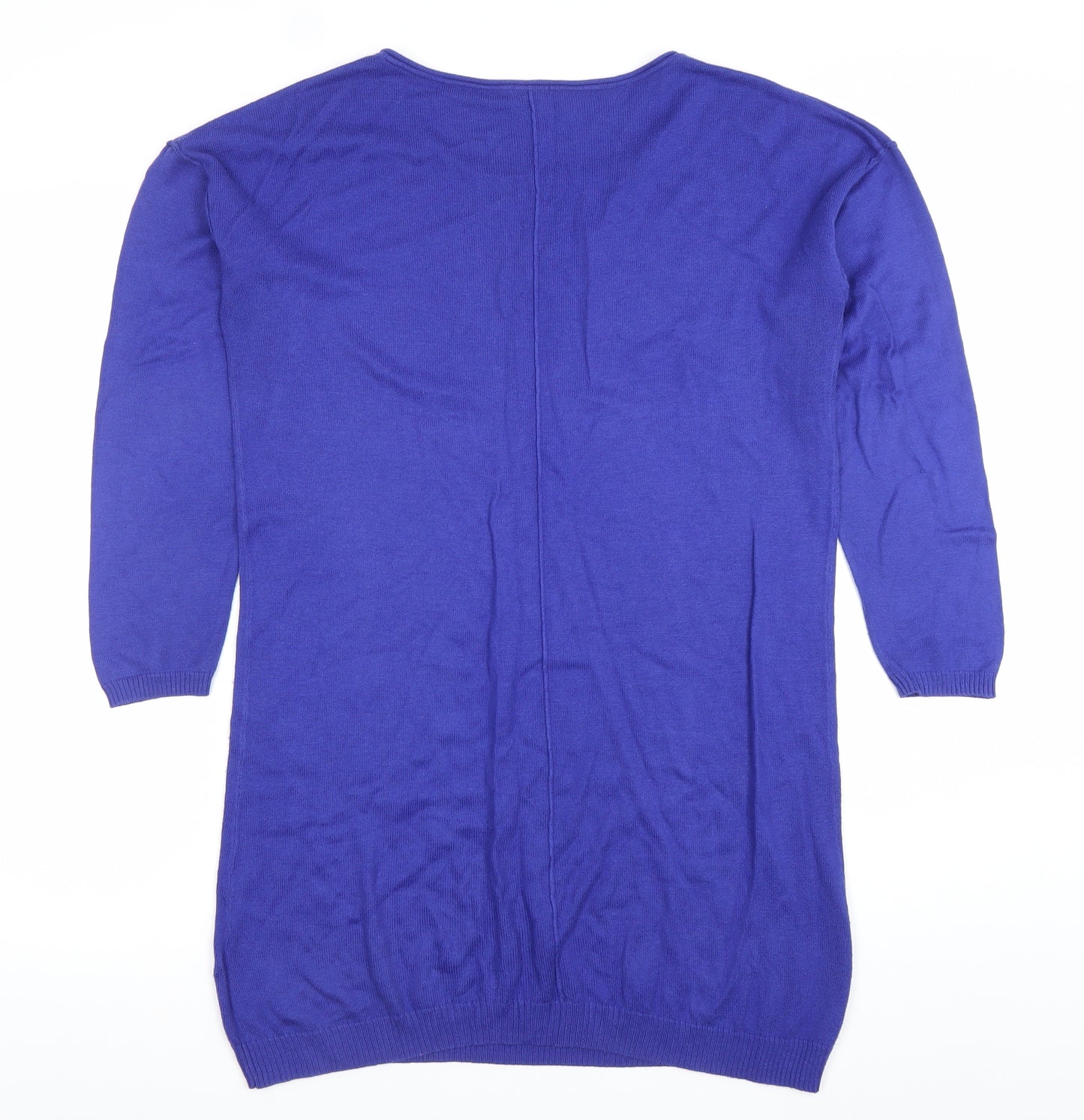 Esmara Women's Blue 3/4 Sleeve Tunic Jumper Size M Scoop Neck Knitwear