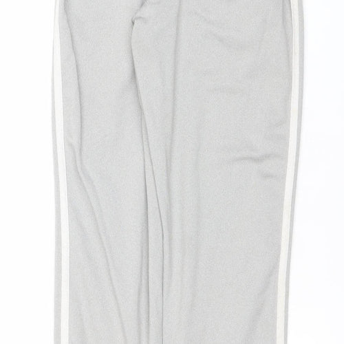 Adidas Boys Grey Track Pants 11-12 Years Elastic Waist Tapered Joggers