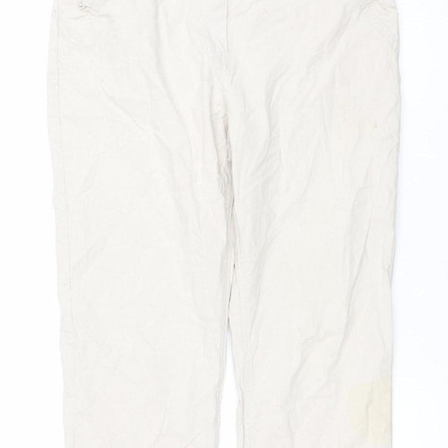 Marks and Spencer Women’s Beige Chino Trousers Size 10 Cotton Blend