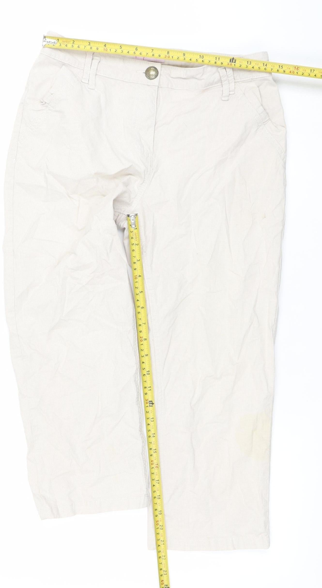 Marks and Spencer Women’s Beige Chino Trousers Size 10 Cotton Blend
