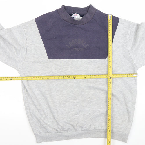 Lonsdale London Womens Grey & Navy Pullover Sweatshirt Size 16