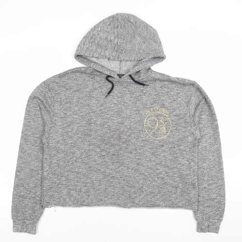 Harry Potter Women's Grey Hooded Pullover Hoodie Size L Hogwarts Platform 9¾