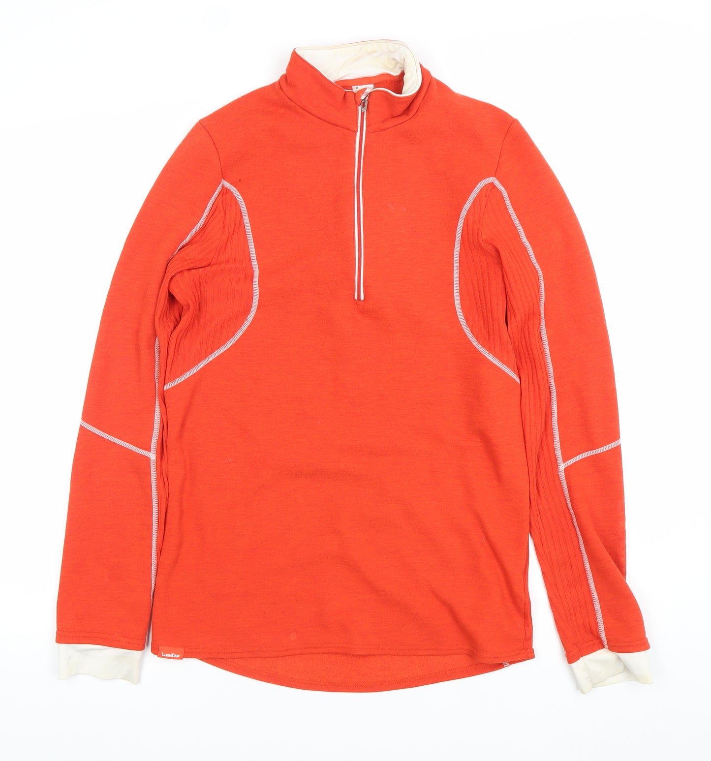 Decathlon Men Orange Long Sleeve 1/4 Zip Athletic Top M
