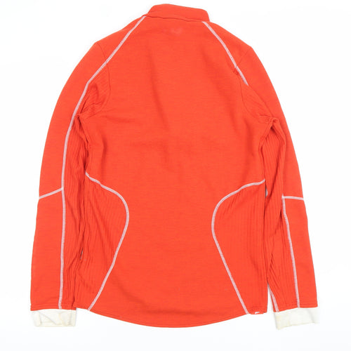 Decathlon Men Orange Long Sleeve 1/4 Zip Athletic Top M