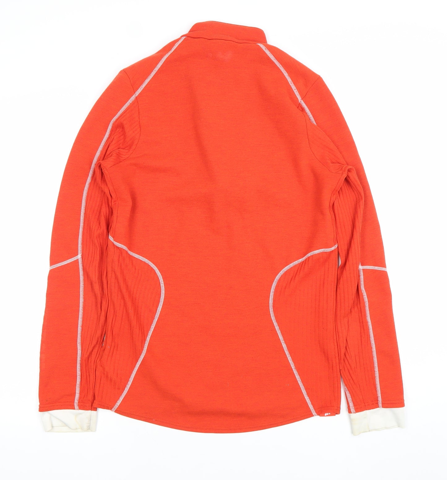 Decathlon Men Orange Long Sleeve 1/4 Zip Athletic Top M