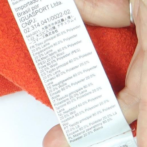 Decathlon Men Orange Long Sleeve 1/4 Zip Athletic Top M