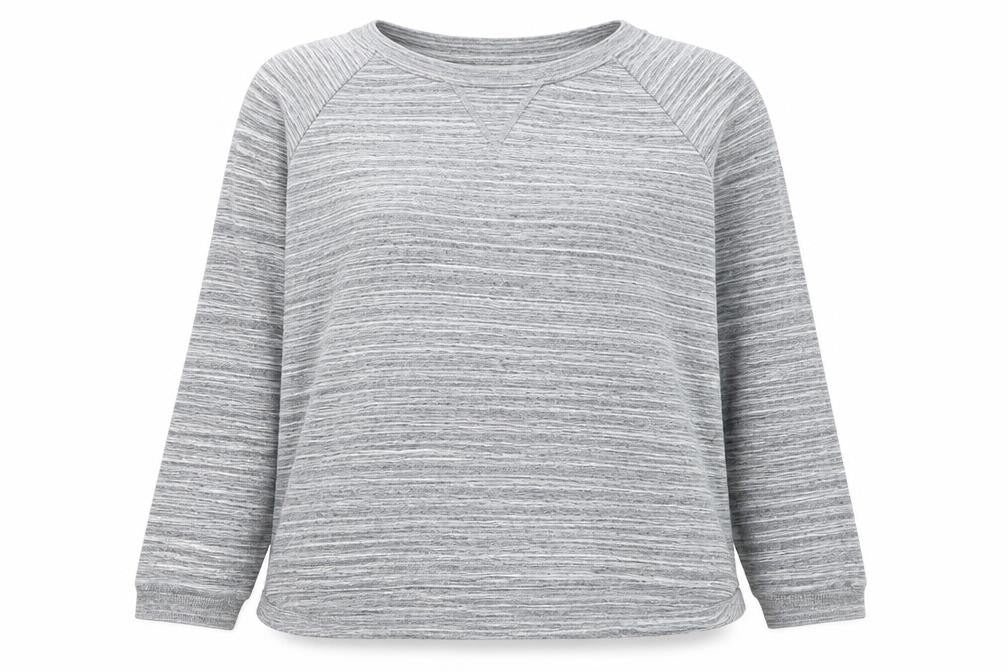 Jack Wills Women’s Grey Striped Pullover Sweatshirt UK 12 Cotton Crew Neck