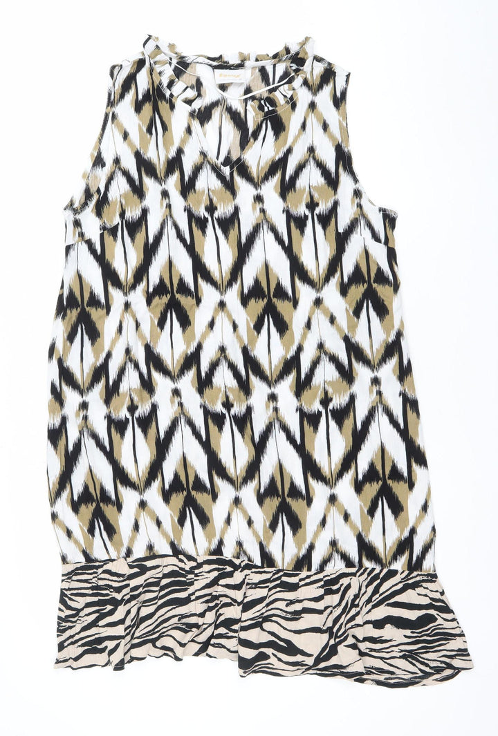 Egatex Women’s Multicoloured M Sleeveless Shift Dress Tribal Print