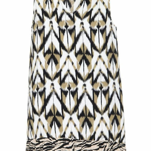 Egatex Women’s Multicoloured M Sleeveless Shift Dress Tribal Print
