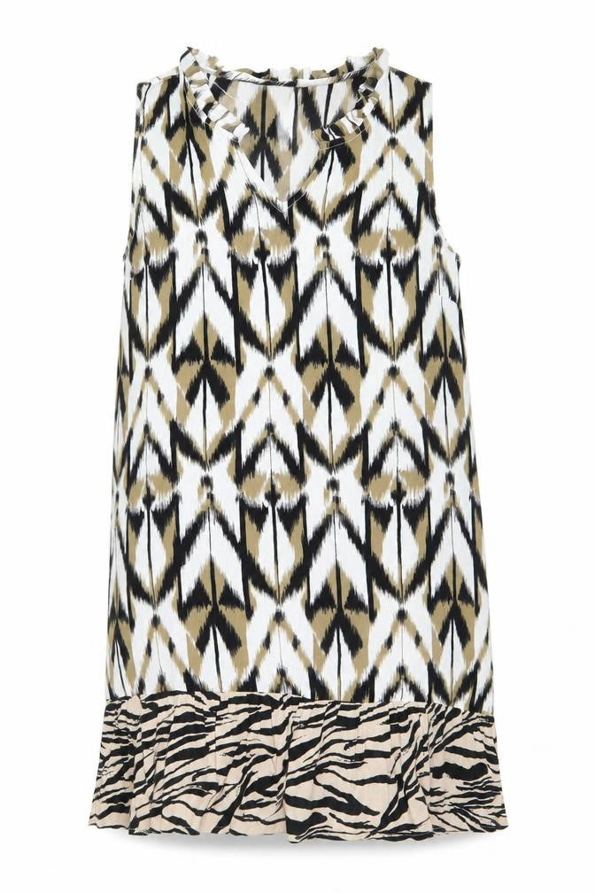 Egatex Women’s Multicoloured M Sleeveless Shift Dress Tribal Print