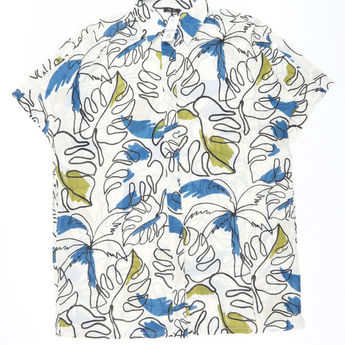 Parfois Womens Multicoloured Cotton Tropical Shirt Dress Size M