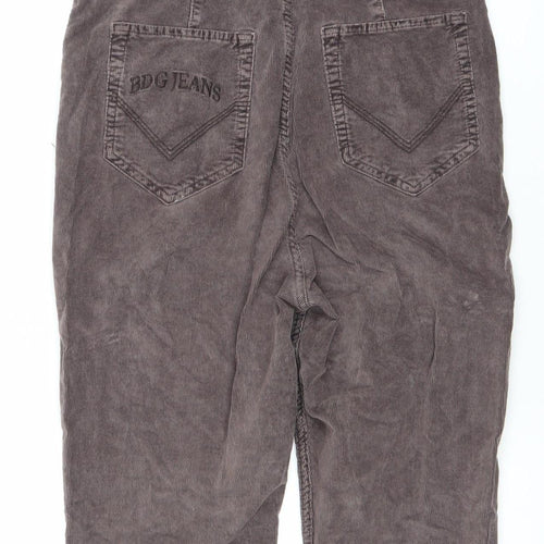 BDG Urban Outfitters Women Brown Corduroy Jumpsuit L Zip Front Flared Leg