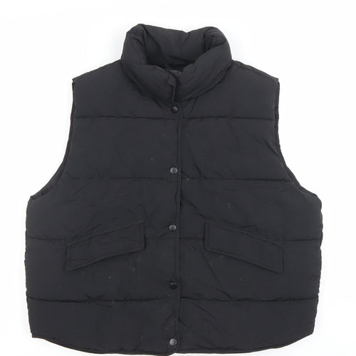 ZARA Girls Black 9-10 Years Puffer Waistcoat Quilted Sleeveless Vest
