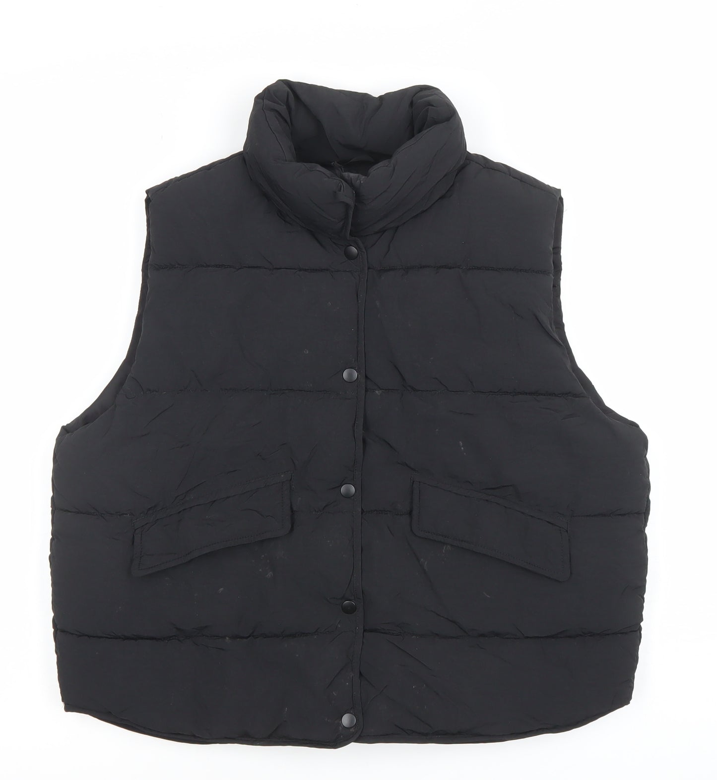 ZARA Girls Black 9-10 Years Puffer Waistcoat Quilted Sleeveless Vest