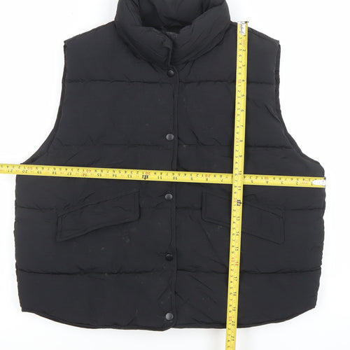 ZARA Girls Black 9-10 Years Puffer Waistcoat Quilted Sleeveless Vest
