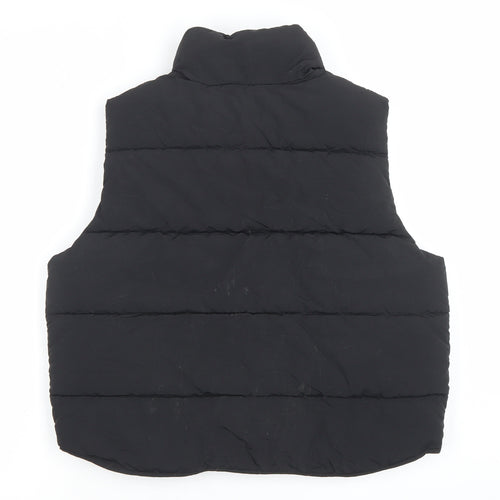 ZARA Girls Black 9-10 Years Puffer Waistcoat Quilted Sleeveless Vest