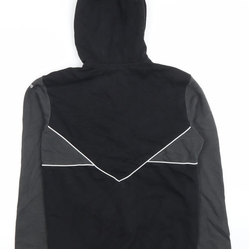 Adidas Boys Black & Grey 15-16 Years XL 1/2 Zip Hoodie Cotton Blend