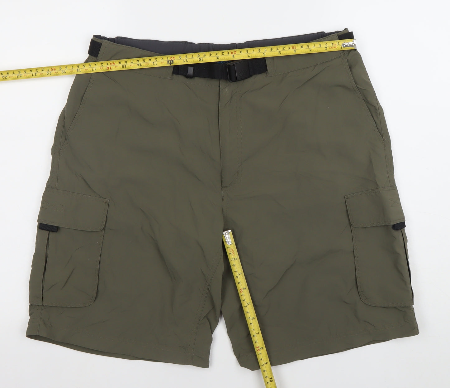 Eastern Mountain Sports Mens Green Cargo Shorts Size S 36 Nylon Outdoor