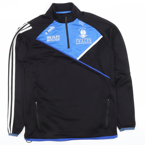 O’Neills Men’s Black Small 1/4 Zip Sports Sweatshirt Tralee Logo