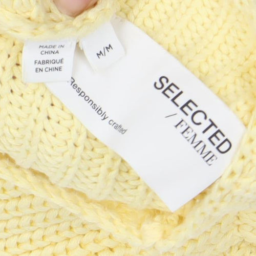 SELECTED FEMME Women's Yellow Knit Sleeveless Vest Jumper M