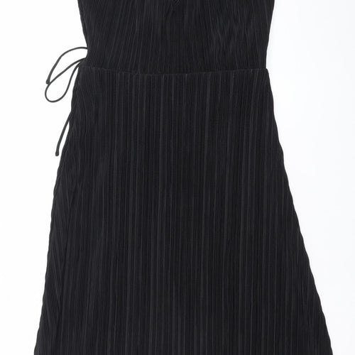 H&M Women’s Black Midi Pleated Slip Dress Size 12