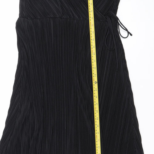 H&M Women’s Black Midi Pleated Slip Dress Size 12