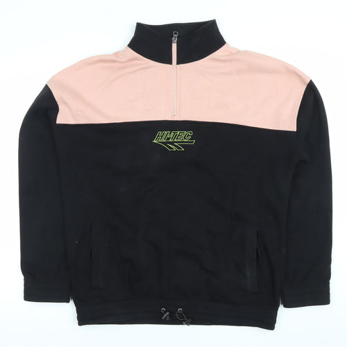 Hi-Tec Women's Black & Beige 1/4 Zip Pullover Sweatshirt Size S