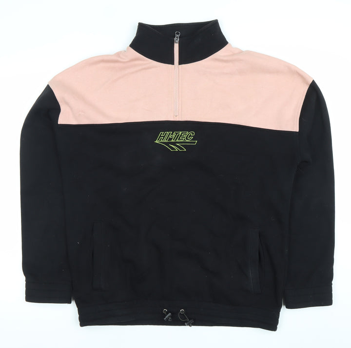 Hi-Tec Women's Black & Beige 1/4 Zip Pullover Sweatshirt Size S