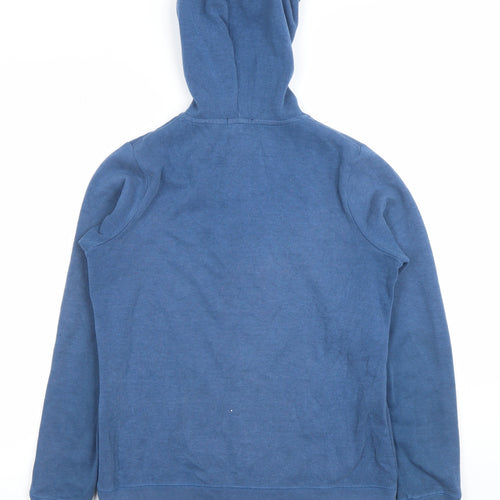 Kangol Women Blue Full Zip Hoodie Size 10 Cotton Blend Casual Sweatshirt