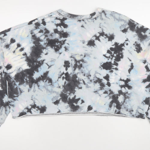 Hollister Womens Blue Tie-Dye Alaska USA Graphic Pullover Sweatshirt L