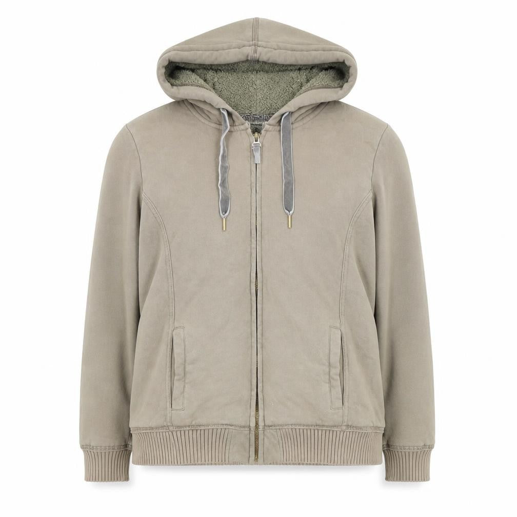 Marks and Spencer Womens Beige Full Zip Hooded Sweatshirt UK 18