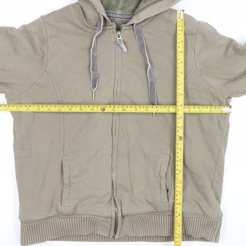 Marks and Spencer Womens Beige Full Zip Hooded Sweatshirt UK 18