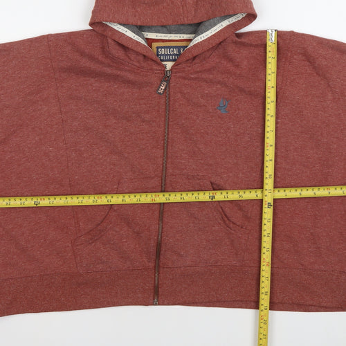 SoulCal & Co Womens Red Full Zip Hoodie Size 16 Cotton Blend
