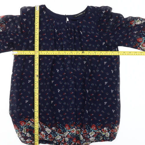 Dunnes Women’s Navy Floral Chiffon Tunic Blouse Size 10