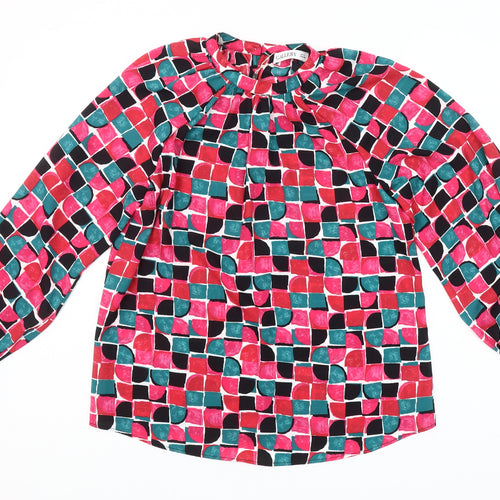 Gallery Women’s Multicoloured Geometric Long Sleeve Tunic Blouse Size 8