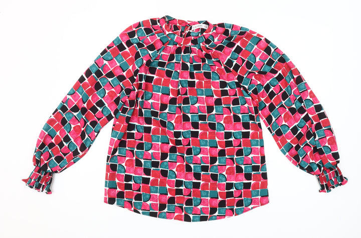 Gallery Women’s Multicoloured Geometric Long Sleeve Tunic Blouse Size 8