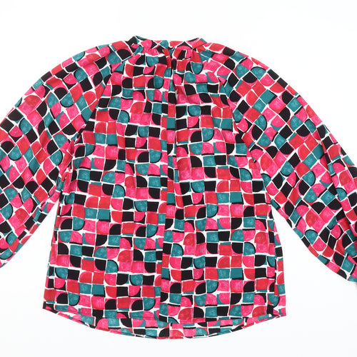 Gallery Women’s Multicoloured Geometric Long Sleeve Tunic Blouse Size 8