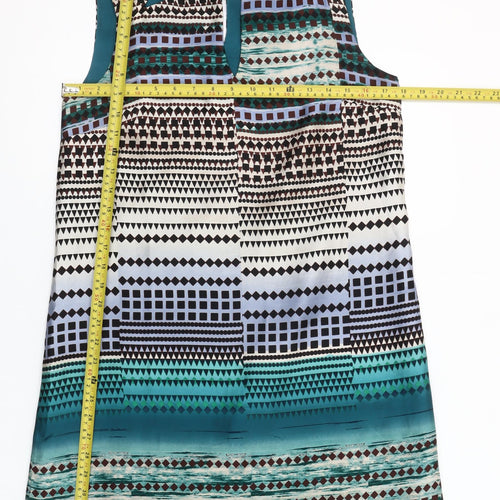 Forever 21 Women’s Multicoloured Geometric Shift Dress Size S Sleevless