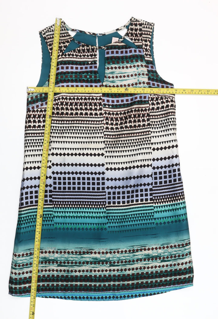 Forever 21 Women’s Multicoloured Geometric Shift Dress Size S Sleevless