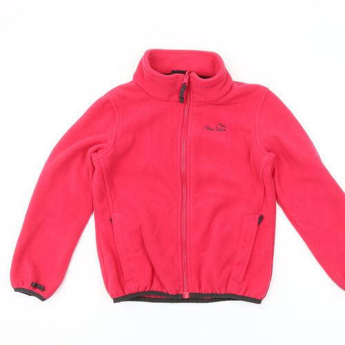 Peter Storm Girls Pink Fleece Full Zip Jacket 7-8 Years Lightweight Outdoor