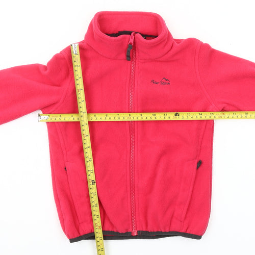 Peter Storm Girls Pink Fleece Full Zip Jacket 7-8 Years Lightweight Outdoor