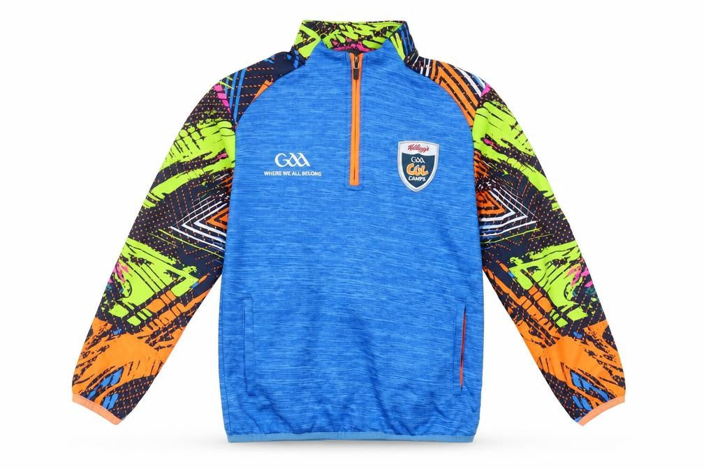 Front view of Masita boys’ blue 3-4 years 1/4 zip pullover sports sweatshirt